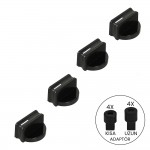 Black Oven Knob Set With Long/Short Adapter