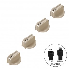 Gold Oven Knob Set With Long/Short Adapter